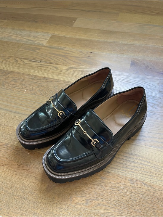 Sam Edelman Shoes - Sam Edelman Black Patent Loafers with Gold Bit